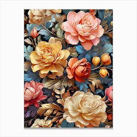 Colorful Flowers Painting Canvas Print