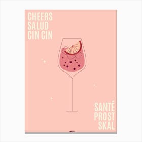 Cheers In More Languages Fun Canvas Print