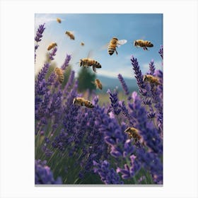 European Honey Bee Realism Illustration 14 Canvas Print