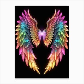 Neon Angel Wings 25 Canvas Print