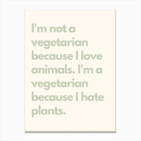 Vegetarian Sage Kitchen Typography Canvas Print