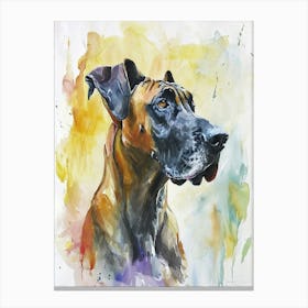 Great Dane Watercolor Painting 1 Canvas Print