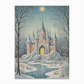 Pastel Winter Snow Palace Canvas Print