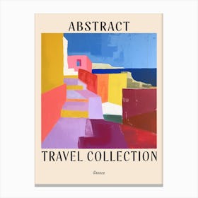 Abstract Travel Collection Poster Greece 3 Canvas Print