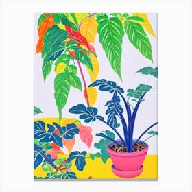 Japanese Aralia Eclectic Boho Plant Canvas Print