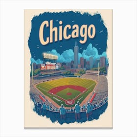 Aihrgdesign A Retro Travel Poster For Chicago Featuring The H 3f6da962 81eb 4ee1 8a70 3bda82c567ea 3 Canvas Print