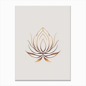 Lotus Flower, Buddhist Symbol Retro Minimal 5 Canvas Print