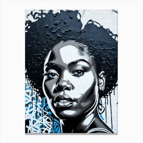 Graffiti Mural Of Beautiful Black Woman 202 Canvas Print