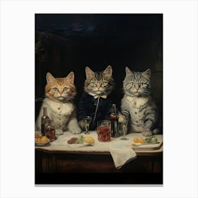 The Bachelors Party, Louis Wain Cats 3 Canvas Print