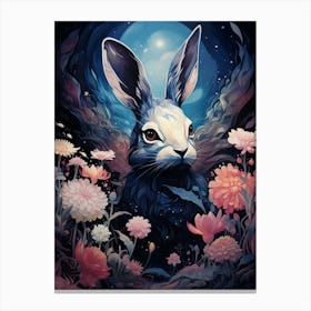 Rabbit In The Moonlight Canvas Print