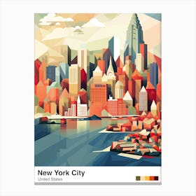 New York City View   Geometric Vector Illustration 0 Poster Canvas Print
