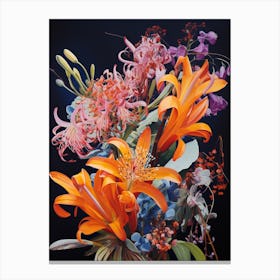 Surreal Florals Kangaroo Paw 4 Flower Painting Canvas Print