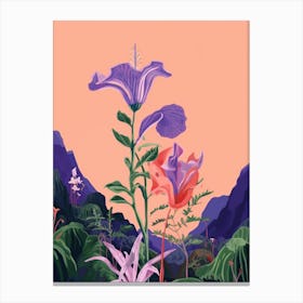 Boho Wildflower Painting Tall Bellflower Canvas Print