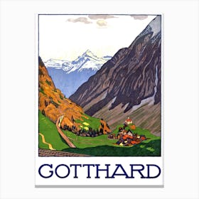 Gotthard, Switzerland Mountains Canvas Print