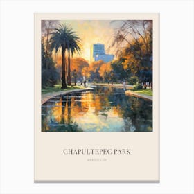 Chapultepec Park Mexico City Vintage Cezanne Inspired Poster Canvas Print