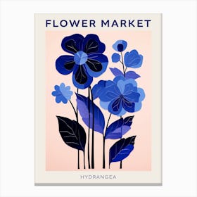 Blue Flower Market Poster Hydrangea 1 Canvas Print