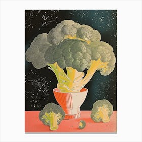 Abstract Broccoli Art Deco Bouquet  2 Canvas Print