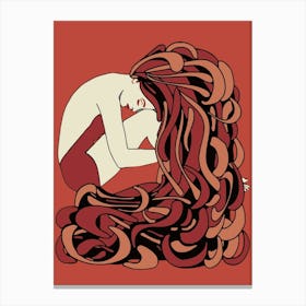 Woman With Long Hair Canvas Print