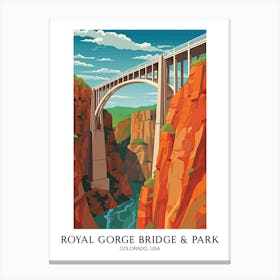 Royal Gorge Bridge & Park, Colorado, Usa Colourful Travel Poster Canvas Print