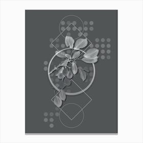 Vintage Cherry Botanical with Line Motif and Dot Pattern in Ghost Gray n.0196 Canvas Print