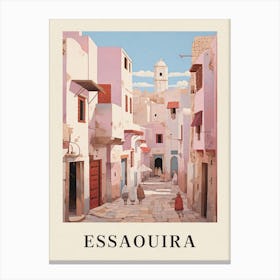 Essaouira Morocco 3 Vintage Pink Travel Illustration Poster Canvas Print