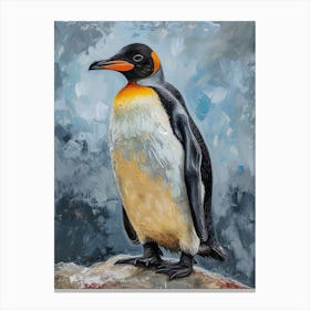 African Penguin Ross Island Oil Painting 1 Canvas Print