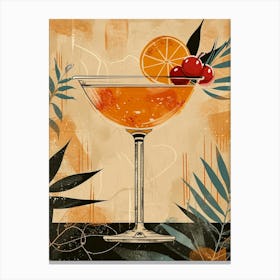 Art Deco Cocktail In Martini Glass 2 Canvas Print