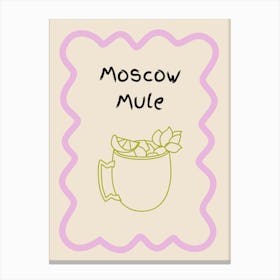 Moscow Mule Doodle Poster Lilac & Green Canvas Print