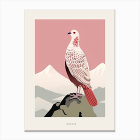 Minimalist Grouse 2 Bird Poster Canvas Print