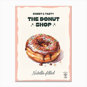 Nutella Filled Donut The Donut Shop 1 Canvas Print