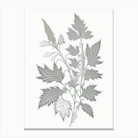 Nettle Herb William Morris Inspired Line Drawing 1 Canvas Print