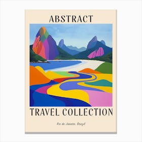 Abstract Travel Collection Poster Rio De Janeiro Brazil 1 Canvas Print