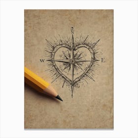 Heart Compass 6 Canvas Print