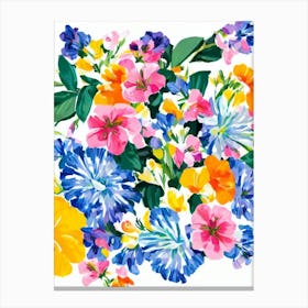 Alstromeria Modern Colourful Flower Canvas Print