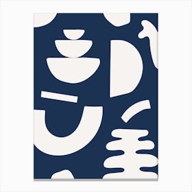 Abstract Shapes - Navy Blue Canvas Print