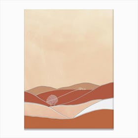 Mount Ossa Australia Color Line Drawing (7) Canvas Print