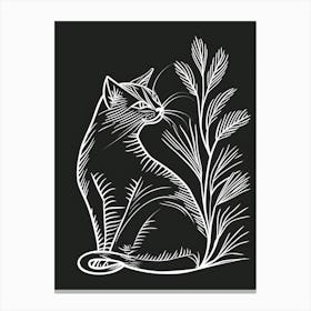 Siberian Cat Minimalist Illustration 1 Canvas Print