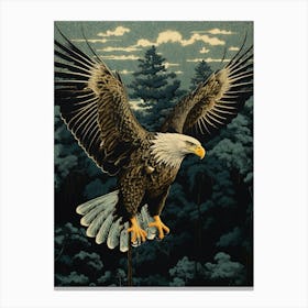 Ohara Koson Inspired Bird Painting Golden Eagle 4 Canvas Print