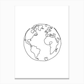 The World In Love Canvas Print