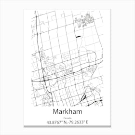 Markham,Canada Minimalist Map Canvas Print