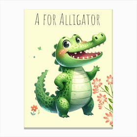 A For Alligator Nursery Canvas Print