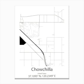 Chowchilla,United States Minimalist Map Canvas Print