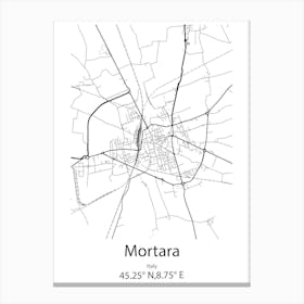 Mortara,Italy Minimalist Map Canvas Print