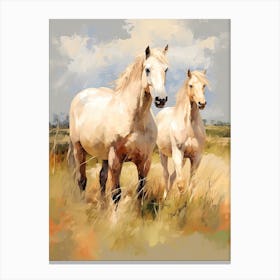Horses Painting In Buenos Aires Province, Argentina 2 Canvas Print