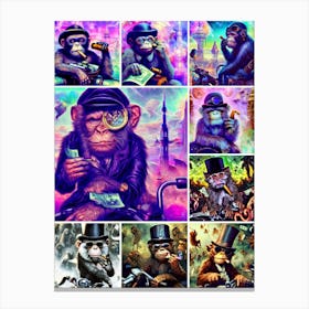 Monkeys In Top Hats Canvas Print