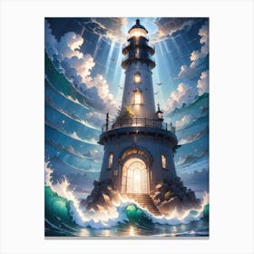 A Lighthouse In The Middle Of The Ocean 46 Canvas Print