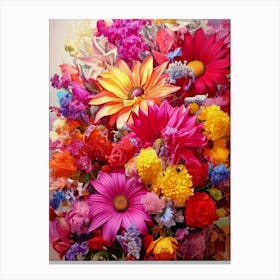 Big Bunch Of Exotic Flowers Canvas Print