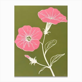 Pink & Green Petunia 2 Canvas Print