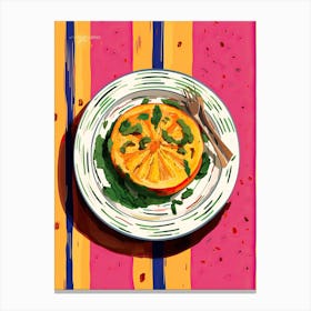 A Plate Of Pumpkins, Autumn Food Illustration Top View 19 Canvas Print