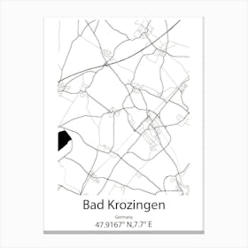 Bad Krozingen,Germany Minimalist Map Canvas Print